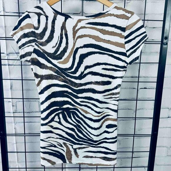 Venus Zebra Print Stretch Fitted Square Neck Top XS - Picture 2 of 5